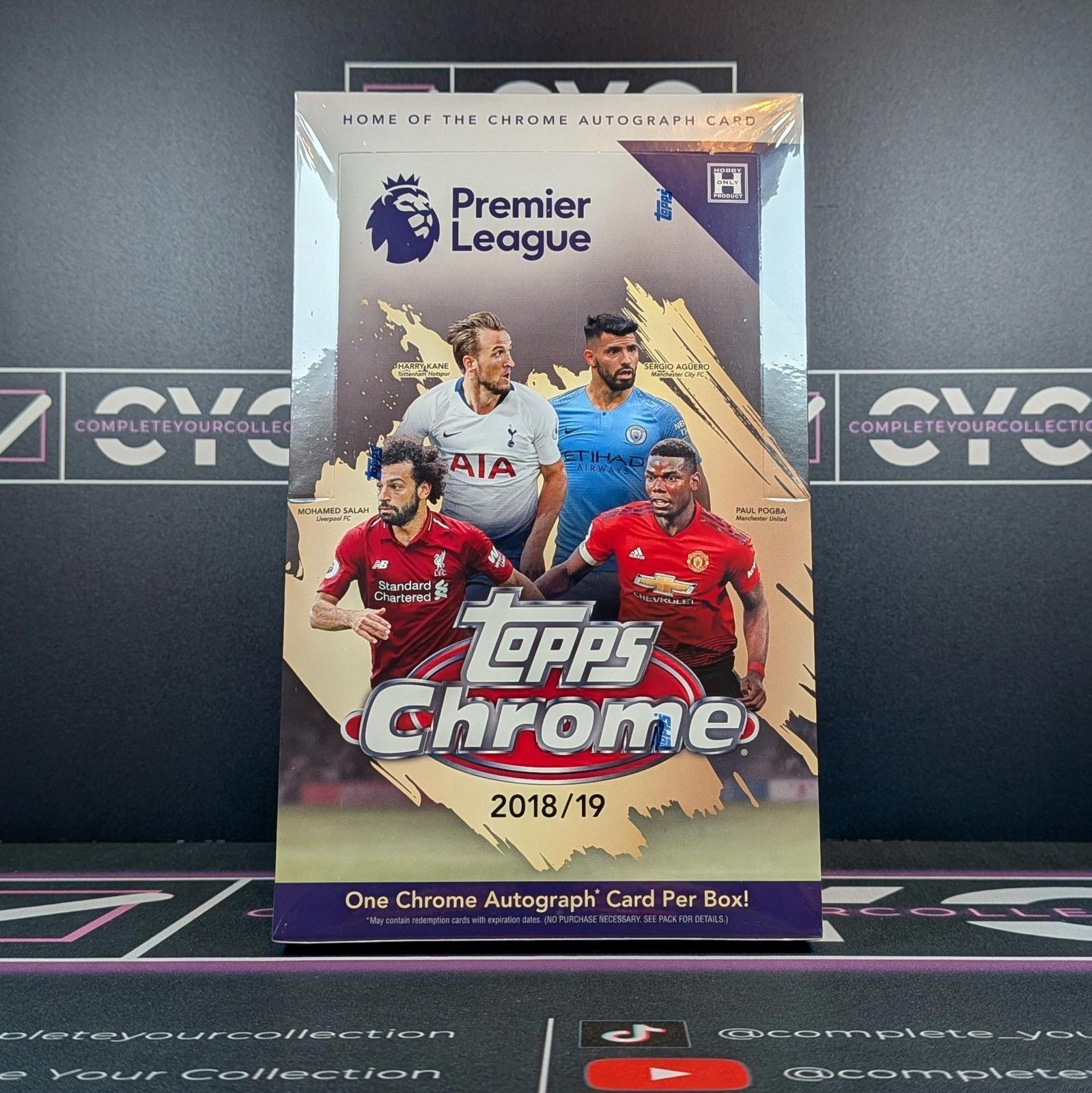 2018-19 Topps Chrome Premier League Soccer Hobby Box | 1 Chrome Autograph