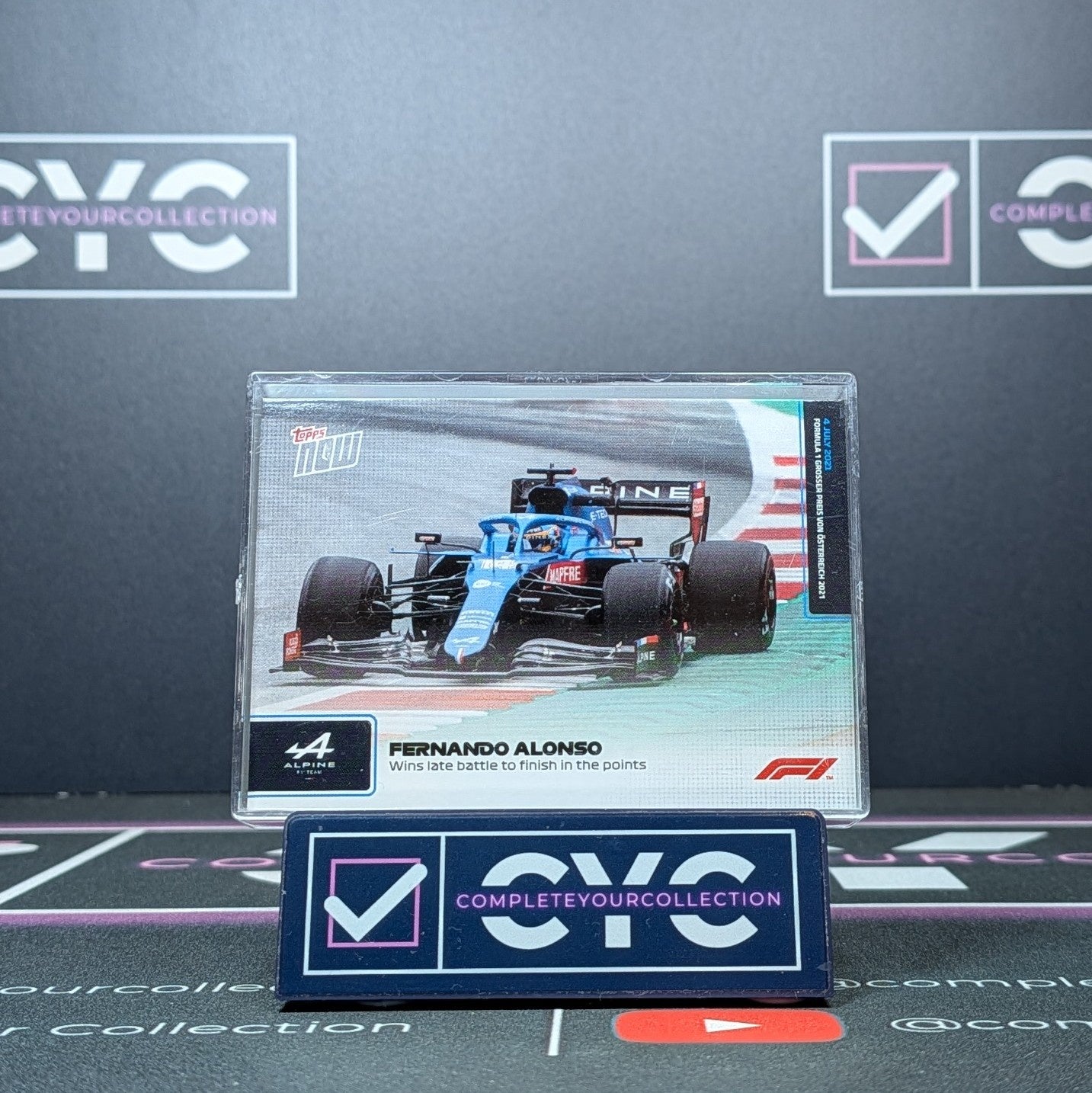 Fernando Alonso Topps Now F1 2021 Card #031 Alpine Formula One Racing Card