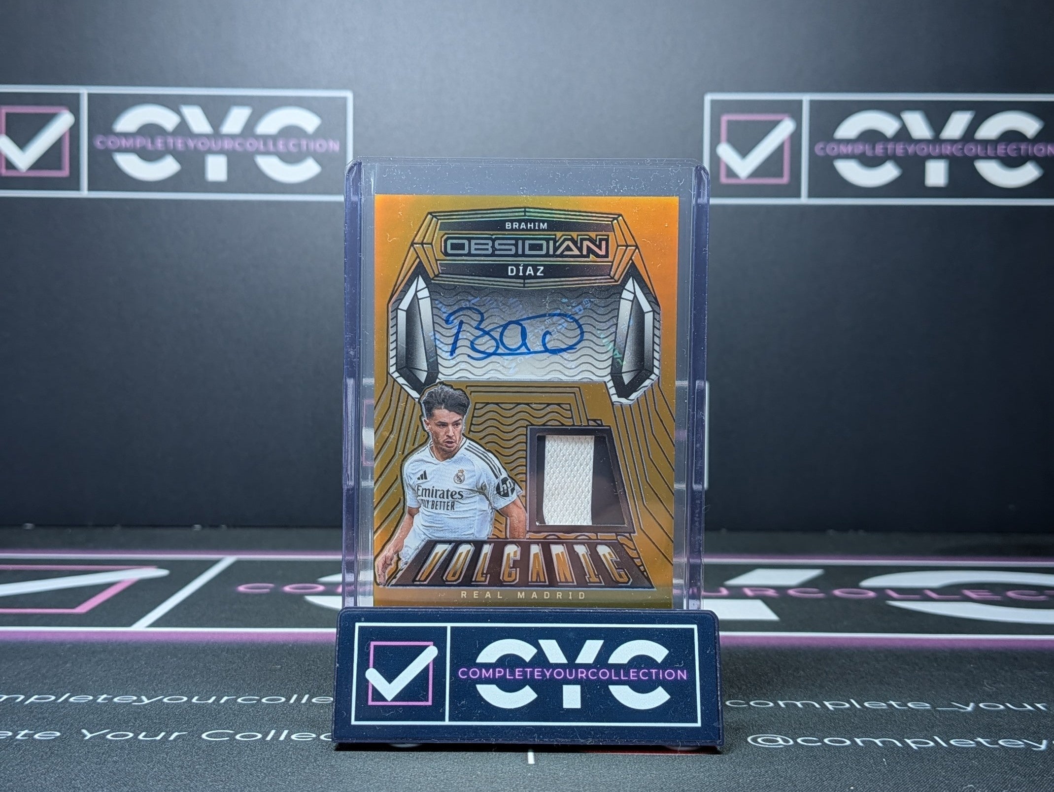 Brahim Diaz Patch Auto Gold /10 Panini Obsidian Soccer 2024/25 - Real Madrid FC