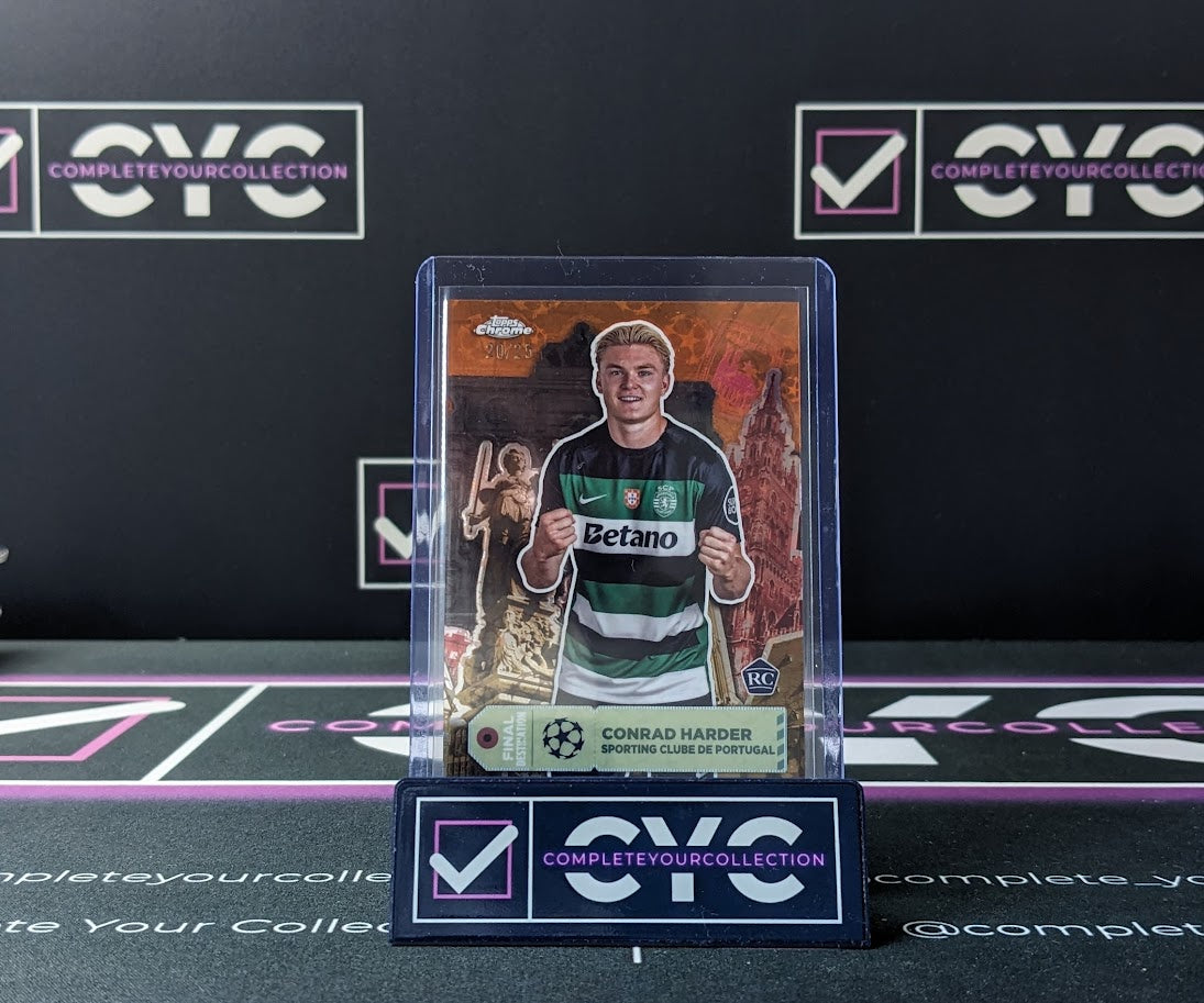Conrad Harder Rookie /25 Topps Chrome 2024/25 - Sporting CP Soccer Trading Card