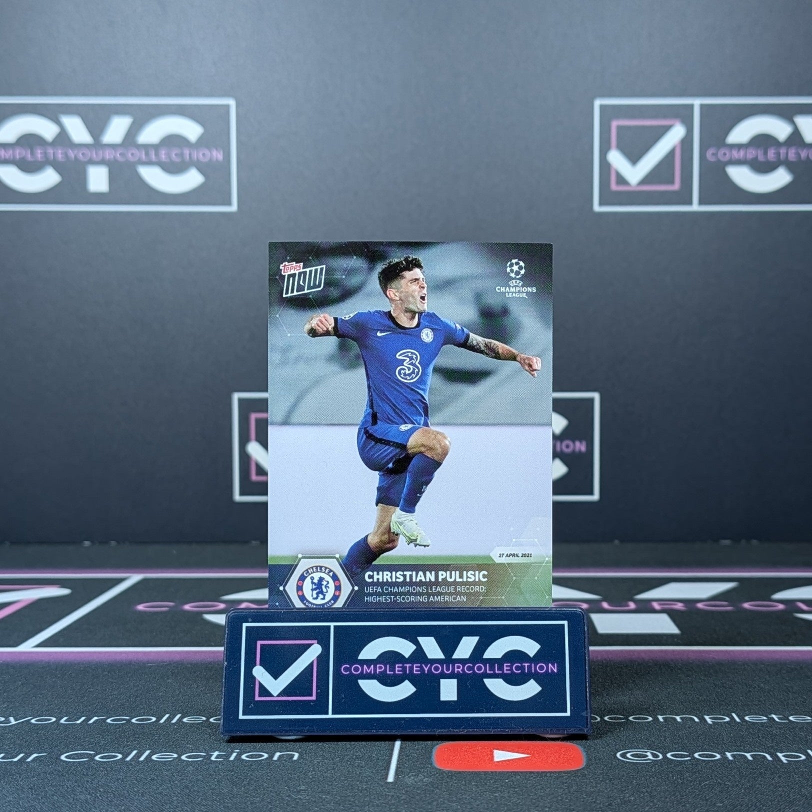 Christian Pulisic Topps Now UEFA 2021 - Chelsea FC London Soccer Trading Card