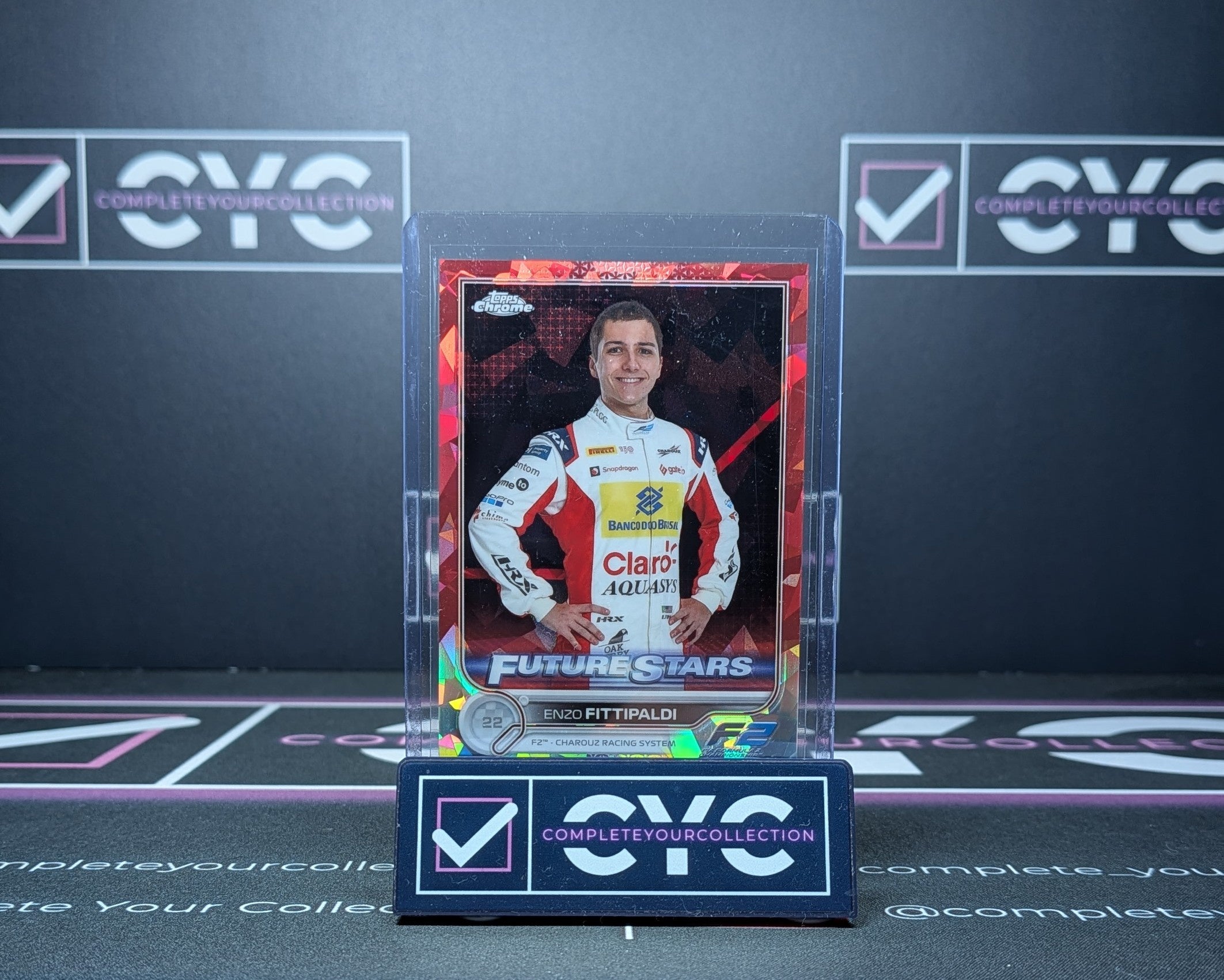 Enzo Fittipaldi Red Sapphire /5 Future Stars Topps Chrome Sapphire F1 2022 Card
